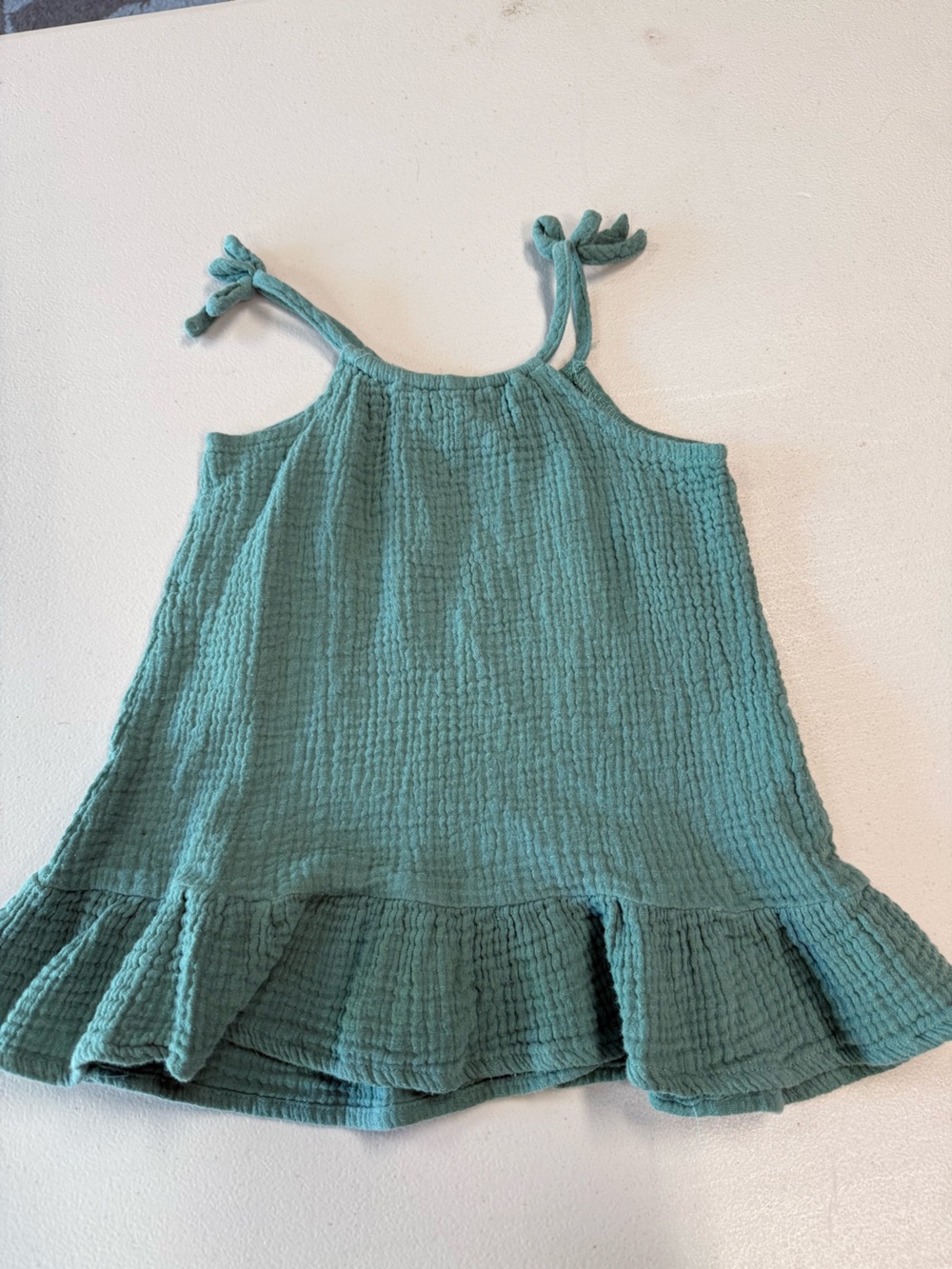 PatPat Teal Girls' Ruffle Hem Tank Dress